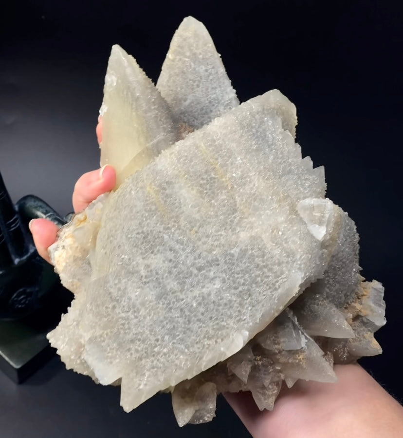 Scalenohedral Dogtooth Calcite Cluster with Minor Fluorite