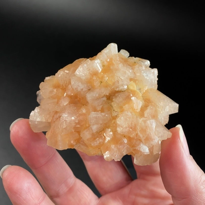 Orange & Clear Heulandite Fan Crystal Cluster