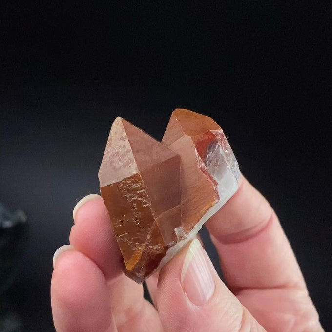 Red Hematite Quartz Crystal Specimen from Tourash, Morocco