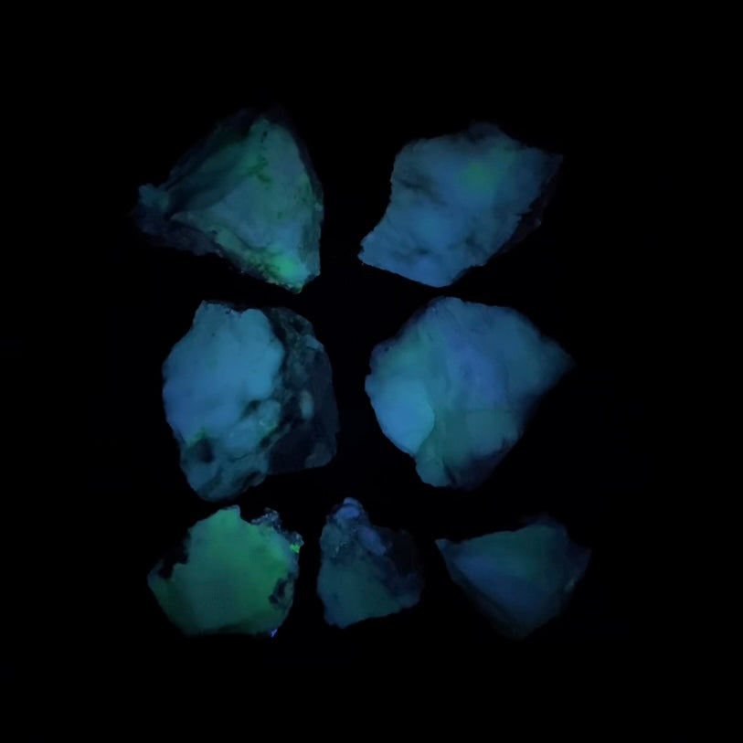 Fluorescent White Common Opal Rough Specimen from Turkey