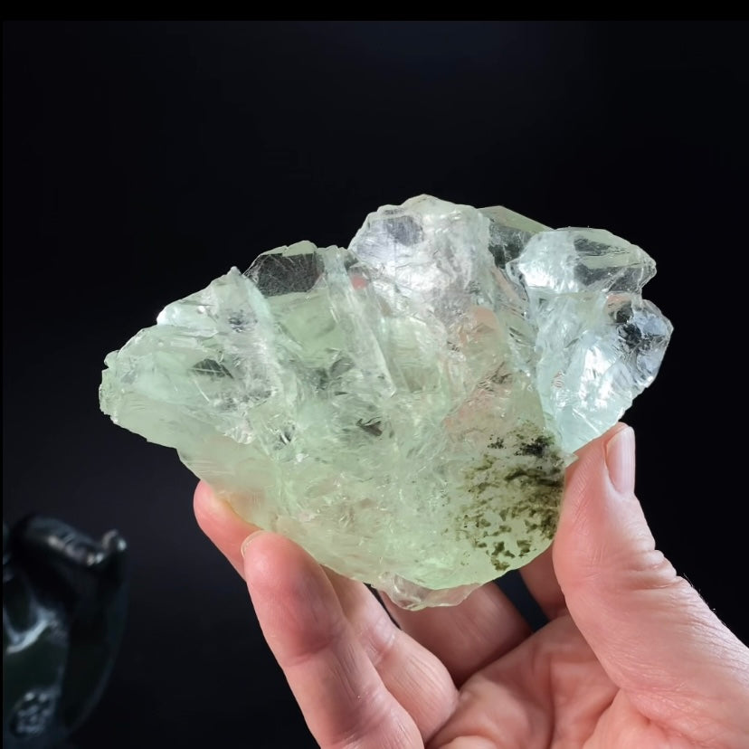 Light Green and Clear Cubic Fluorite Cluster, from Xianghualing Mine, China