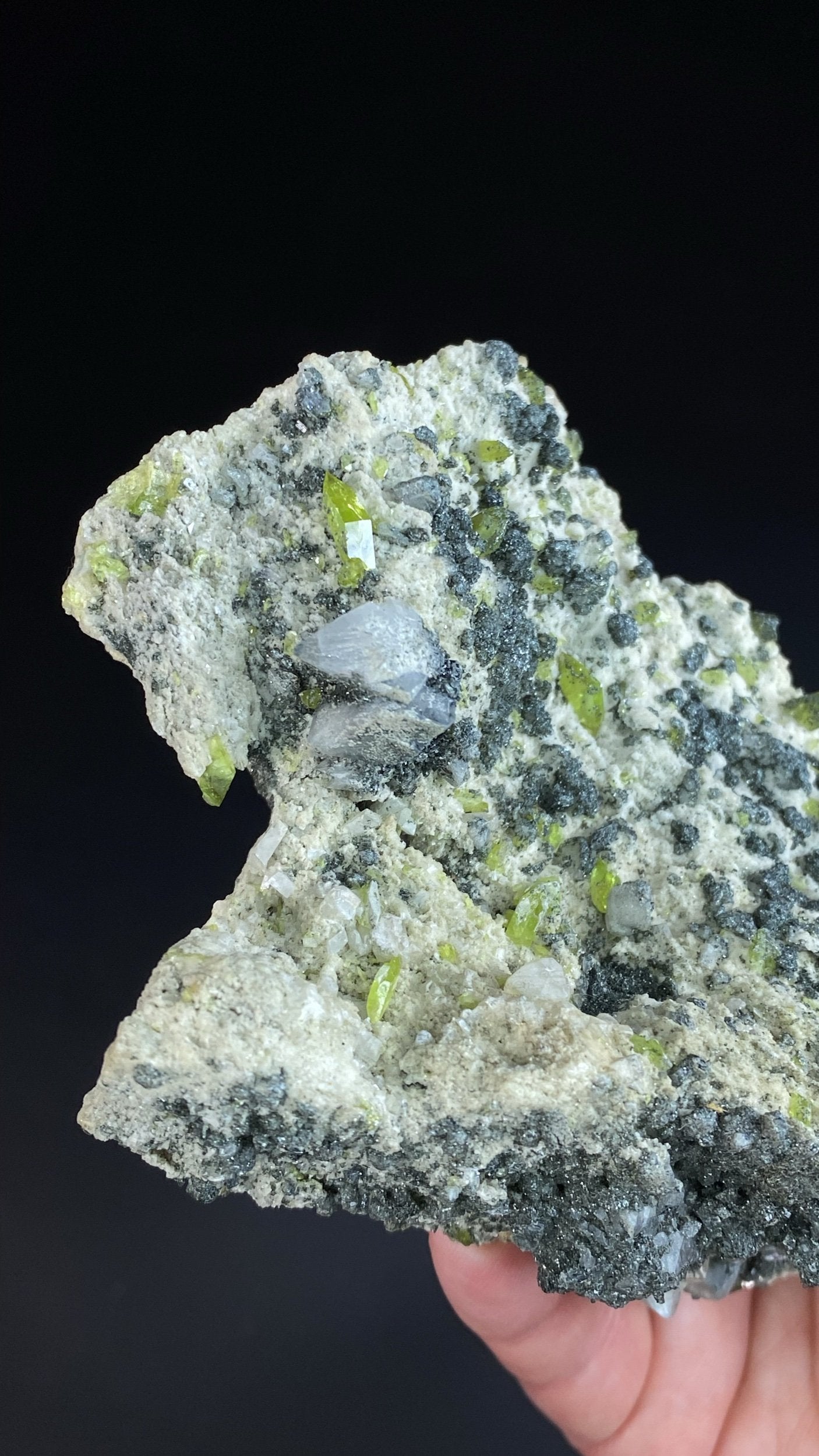 Titanite Sphene Crystals and Colusite on Matrix