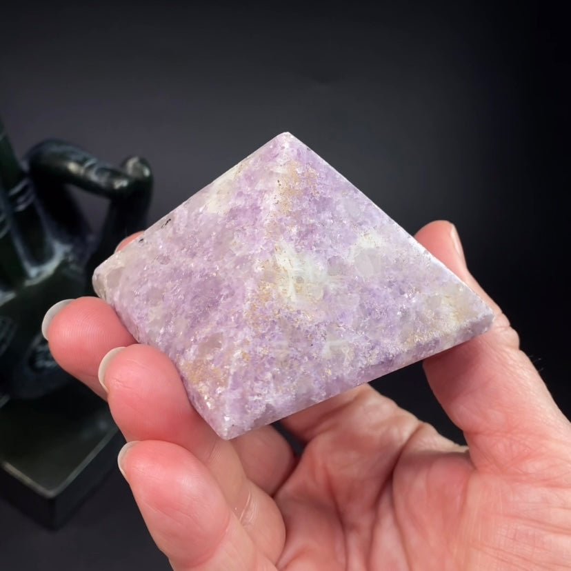 Polished Lepidolite Pyramid from Afghanistan – Lavender Lithium Mica Crystal