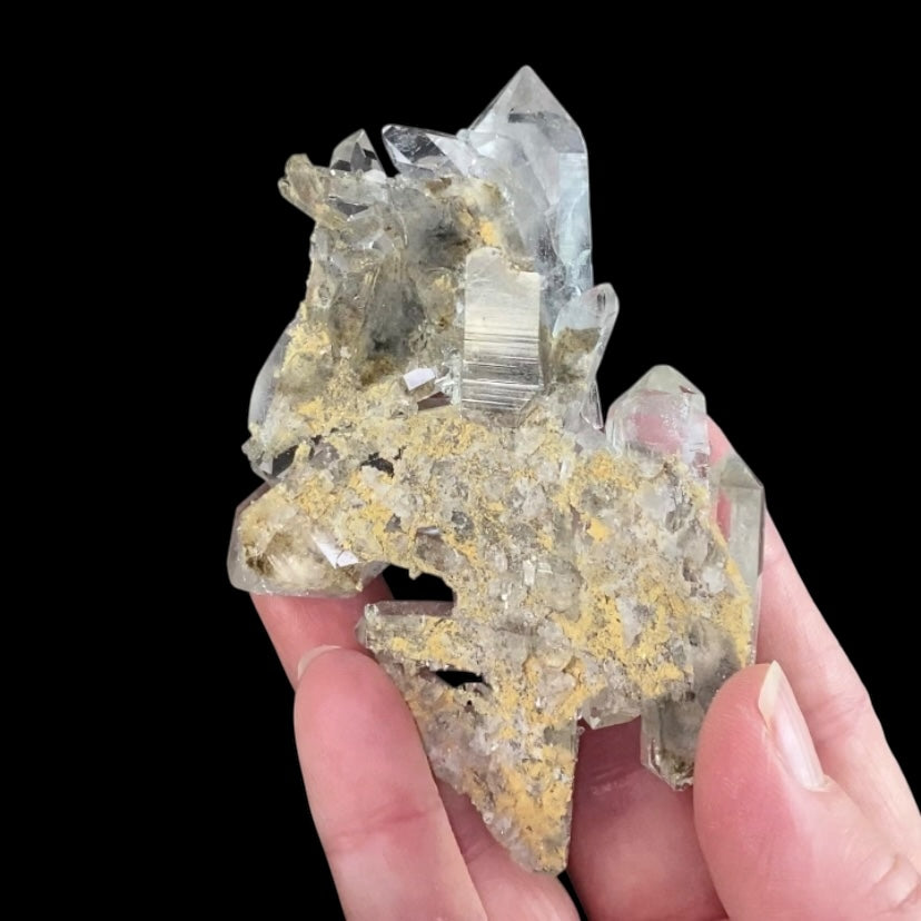 Chlorite Included Quartz Crystal Cluster Plate from Minas Gerais, Brazil