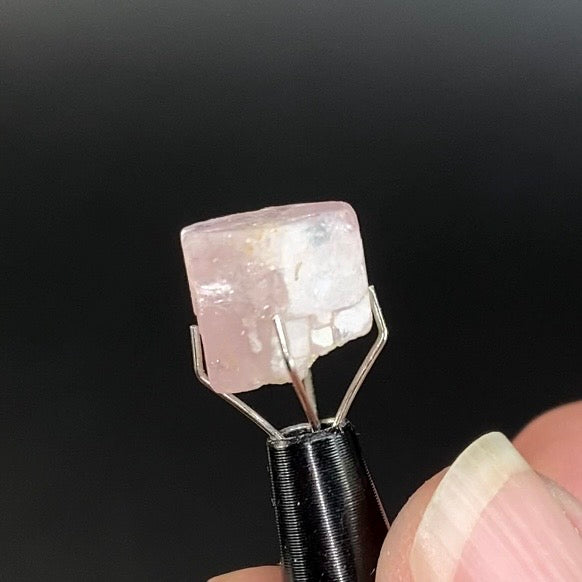 Terminated Pink Apatite Crystal with Muscovite Mica - Fluorescent Natural Crystal