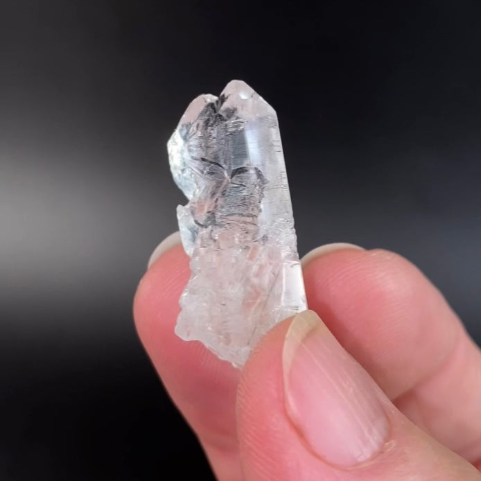 Himalayan Hydrothermal Dissolution Etched Clear Quartz Crystal with Diamond Shaped Window