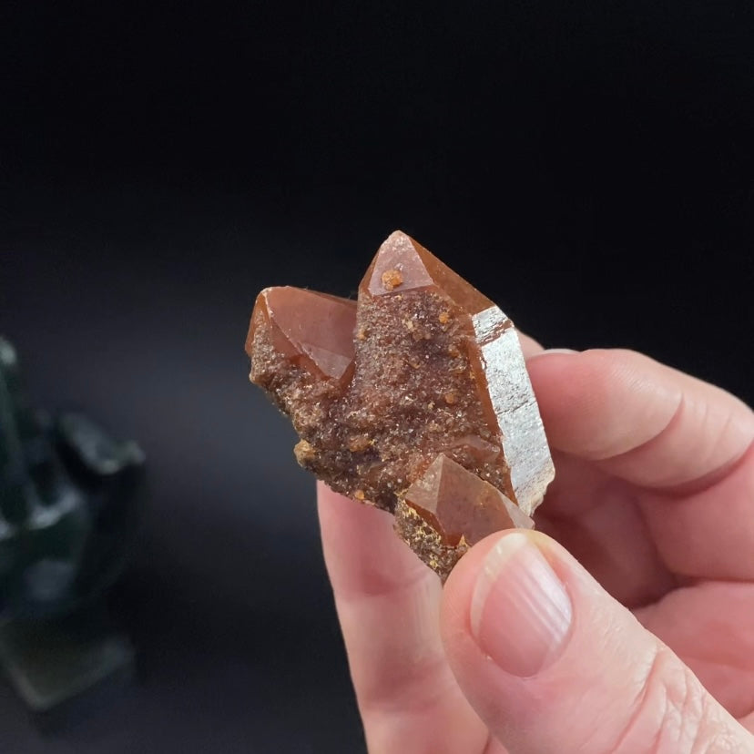 Red Hematite Quartz Crystal Specimen from Tourash, Morocco