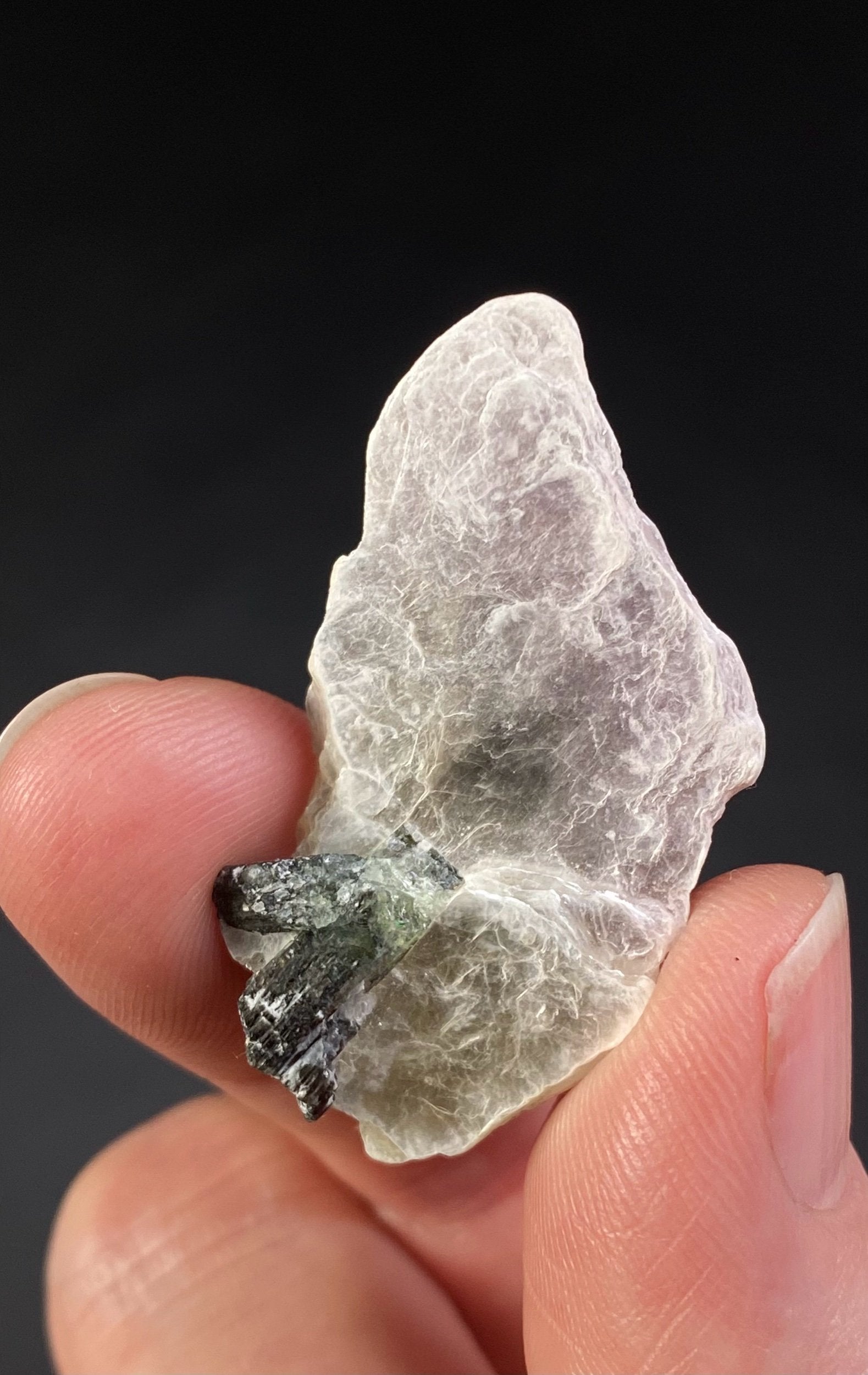 Light pink Lepidolite Leaf / Mica Book with Tourmaline