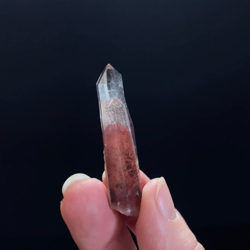Red Hematite Double Phantom Sunset Quartz Crystal - Tamil Nadu, India