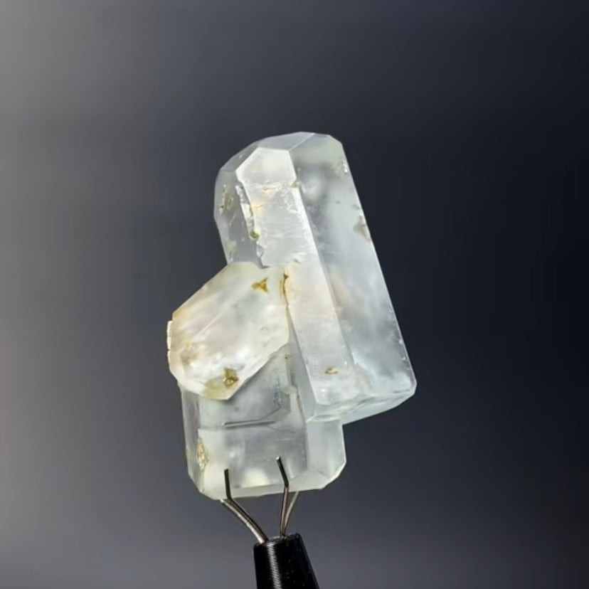 Double Terminated Aquamarine Crystal Cluster with Apatite