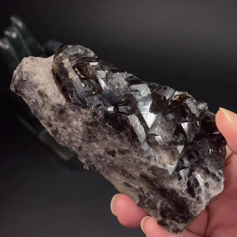 Smoky Elestial Quartz with Record Keepers from Minas Gerais, Brazil