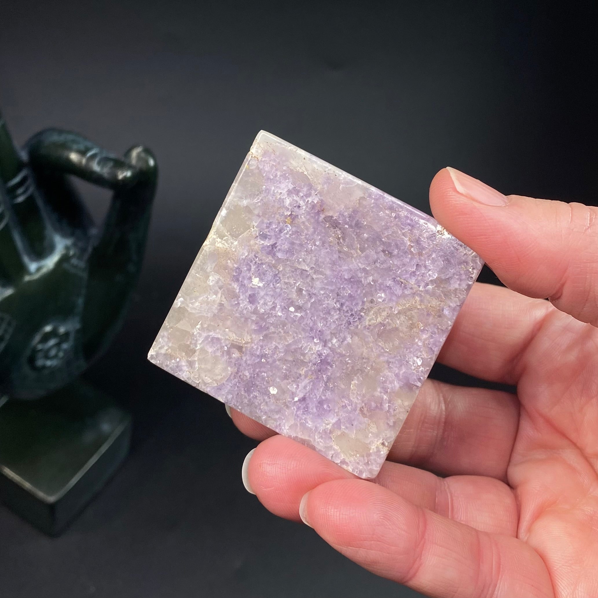 Polished Lepidolite Pyramid from Afghanistan – Lavender Lithium Mica Crystal