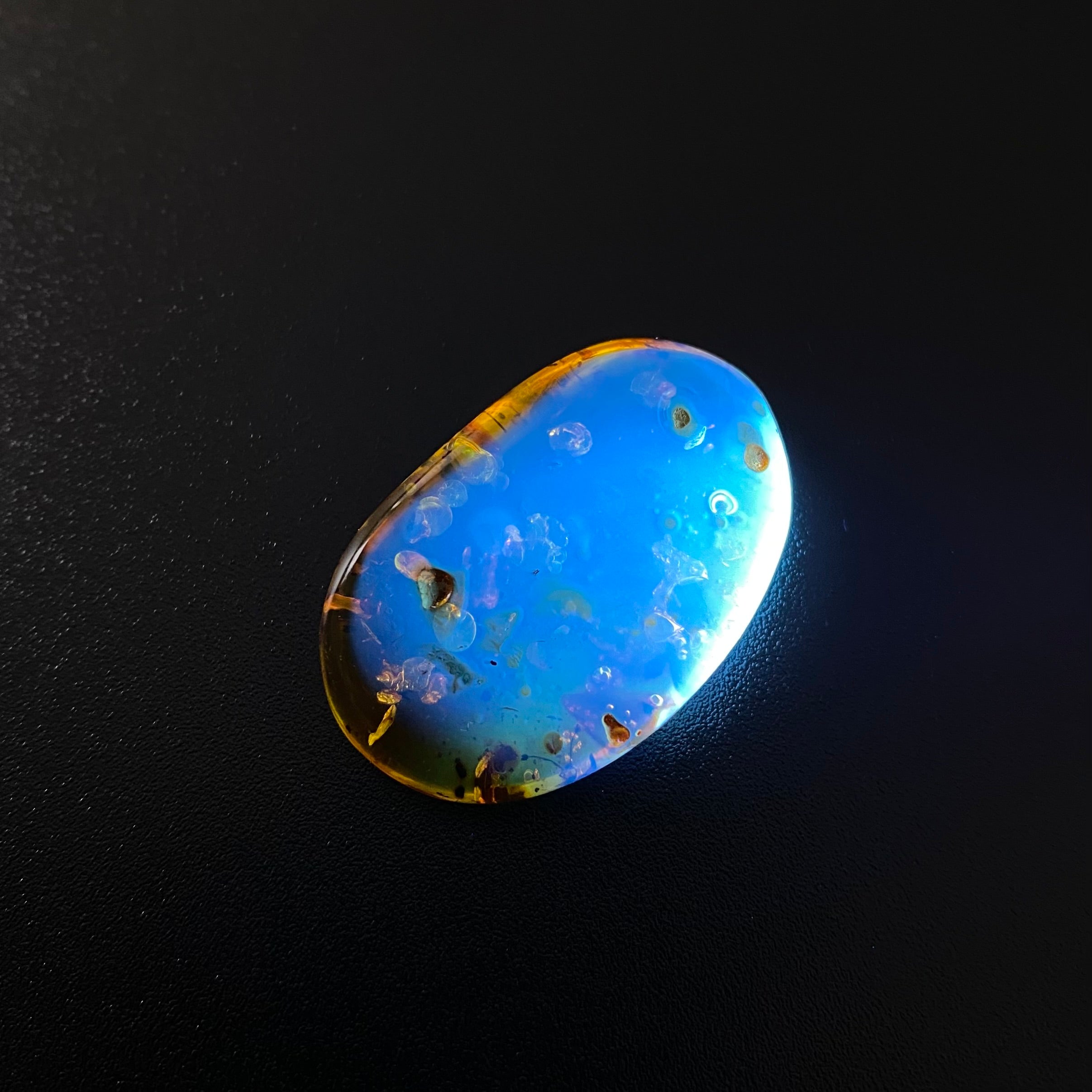 Polished Amber with Inclusions from Cimitarra, Colombia