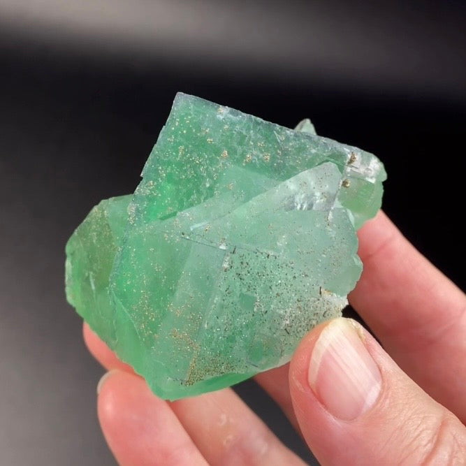 Green Cubic Fluorite Specimen with Pyrite, Yaogangxian Mine
