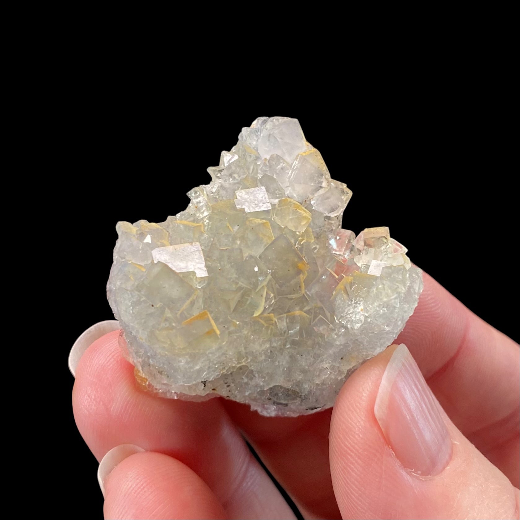 Pale Green Gray Cubic Fluorite Cluster