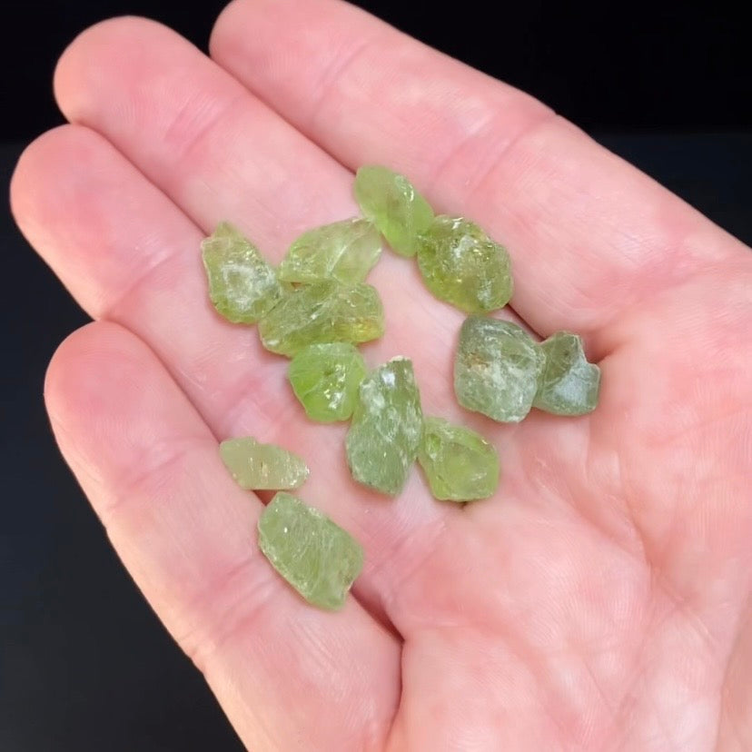 Lot of Green Peridot Crystals - Loose Gemstones