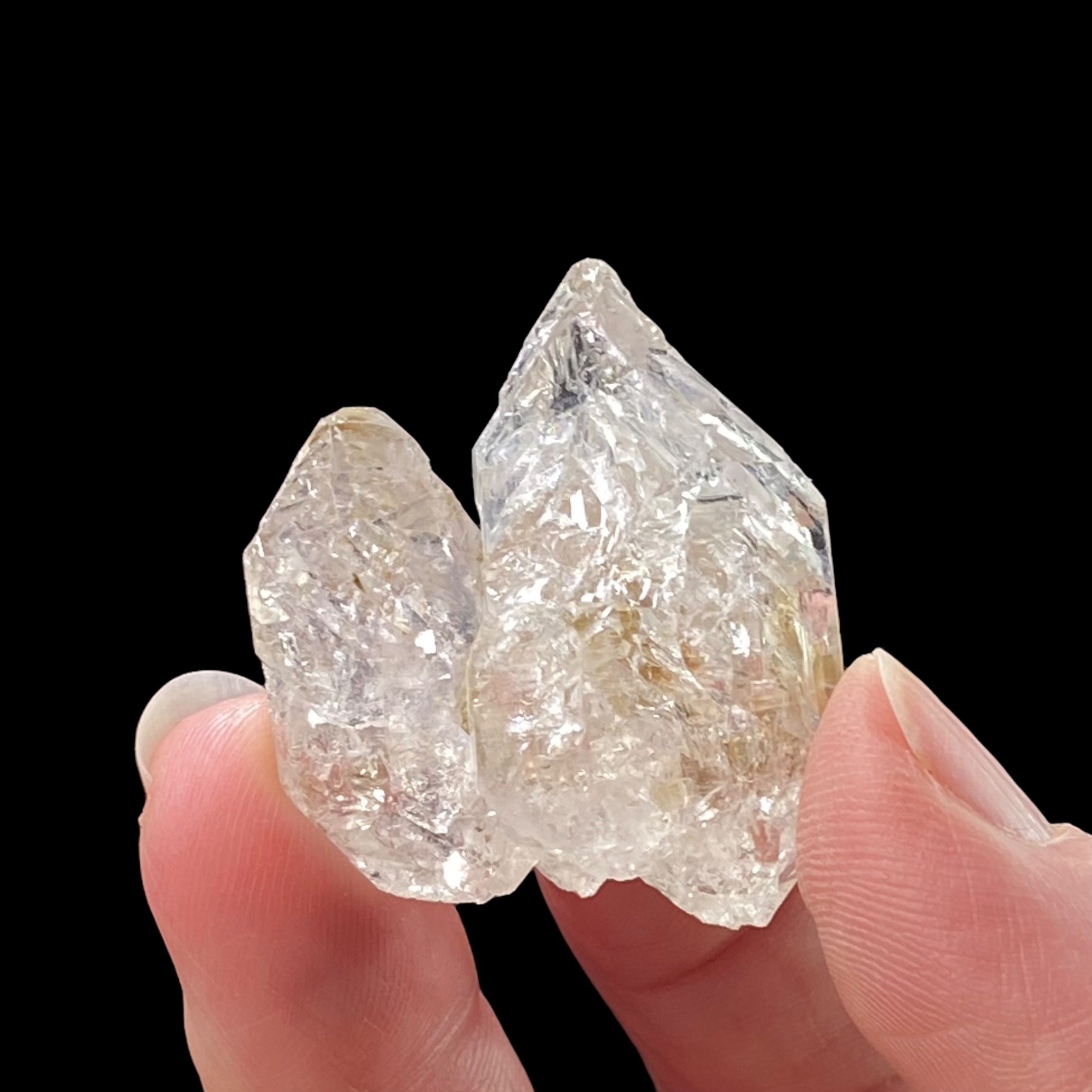 Double Terminated Twin Fenster Skeletal Quartz Crystal Cluster