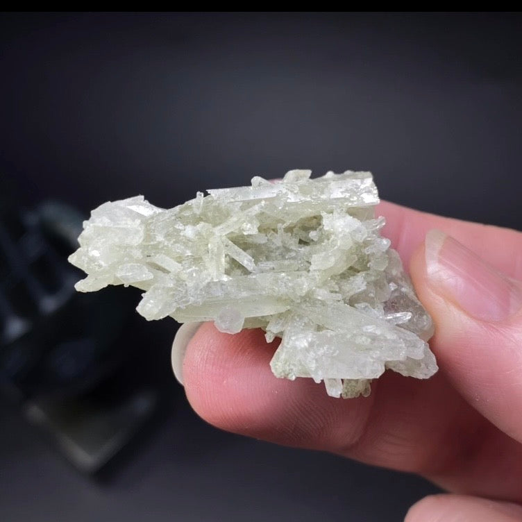 Small Chlorite Included Quartz Crystal Cluster - Minerals and Crystals