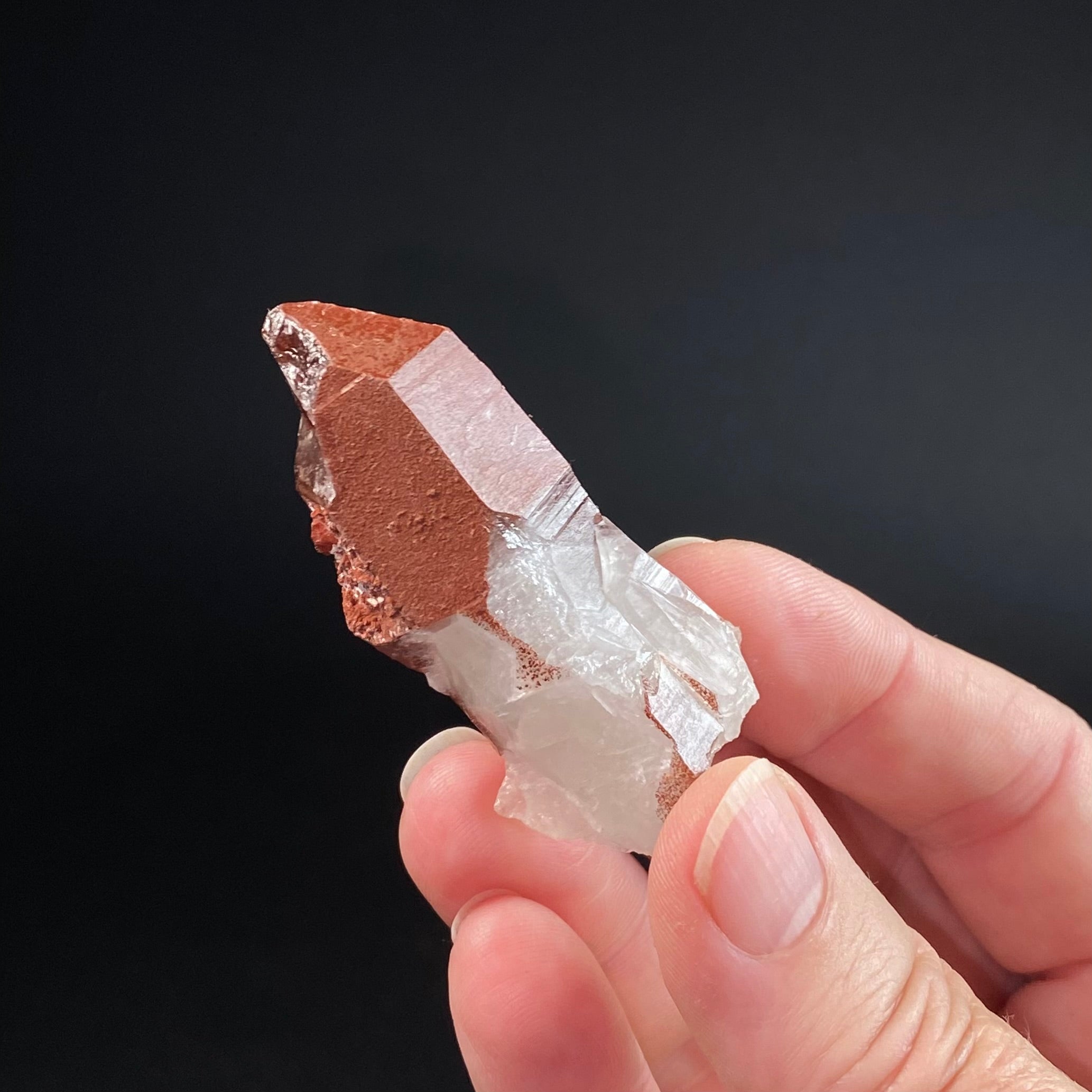 Red Hematite Quartz Crystal Specimen from Tourash, Morocco