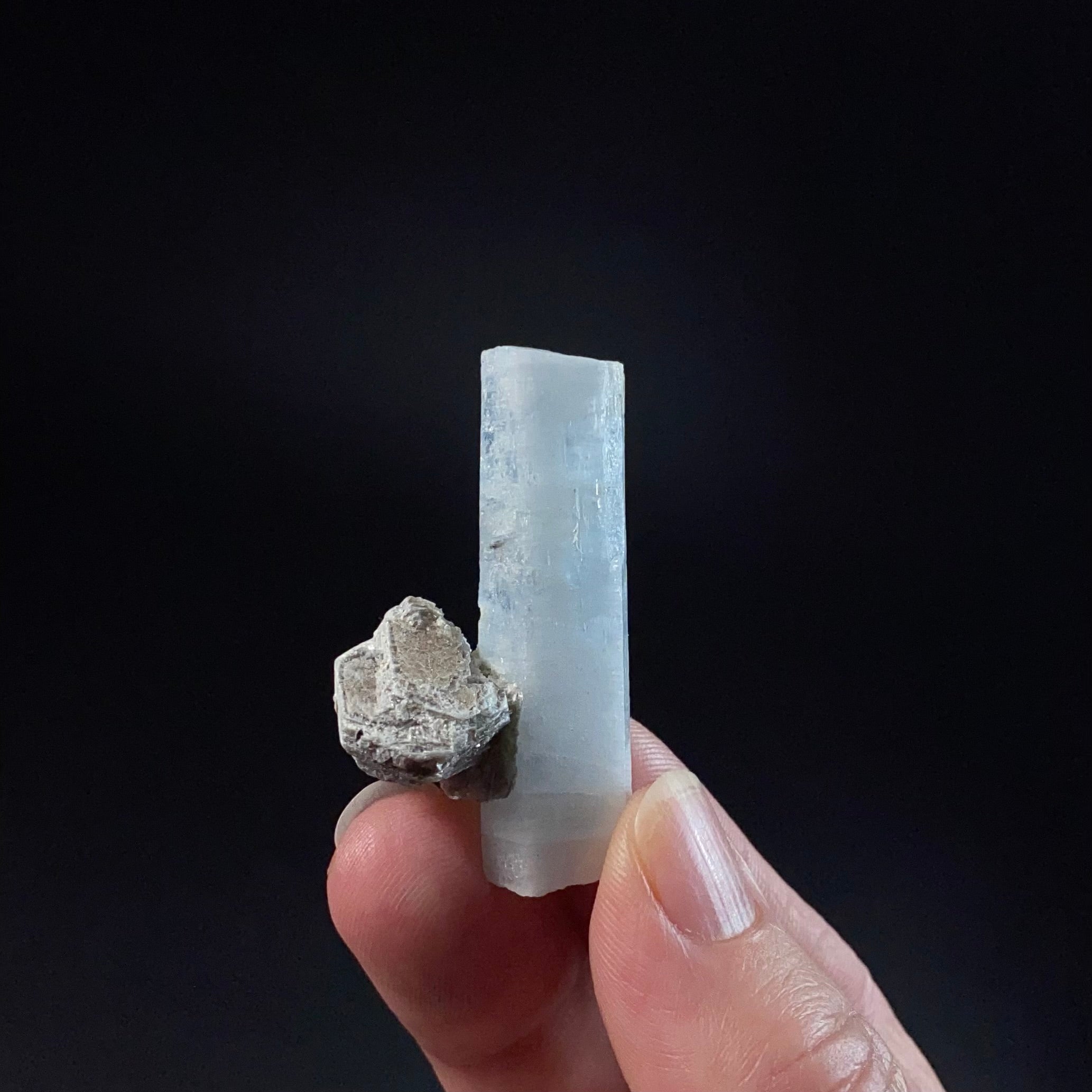Aquamarine Crystal with Muscovite Mica