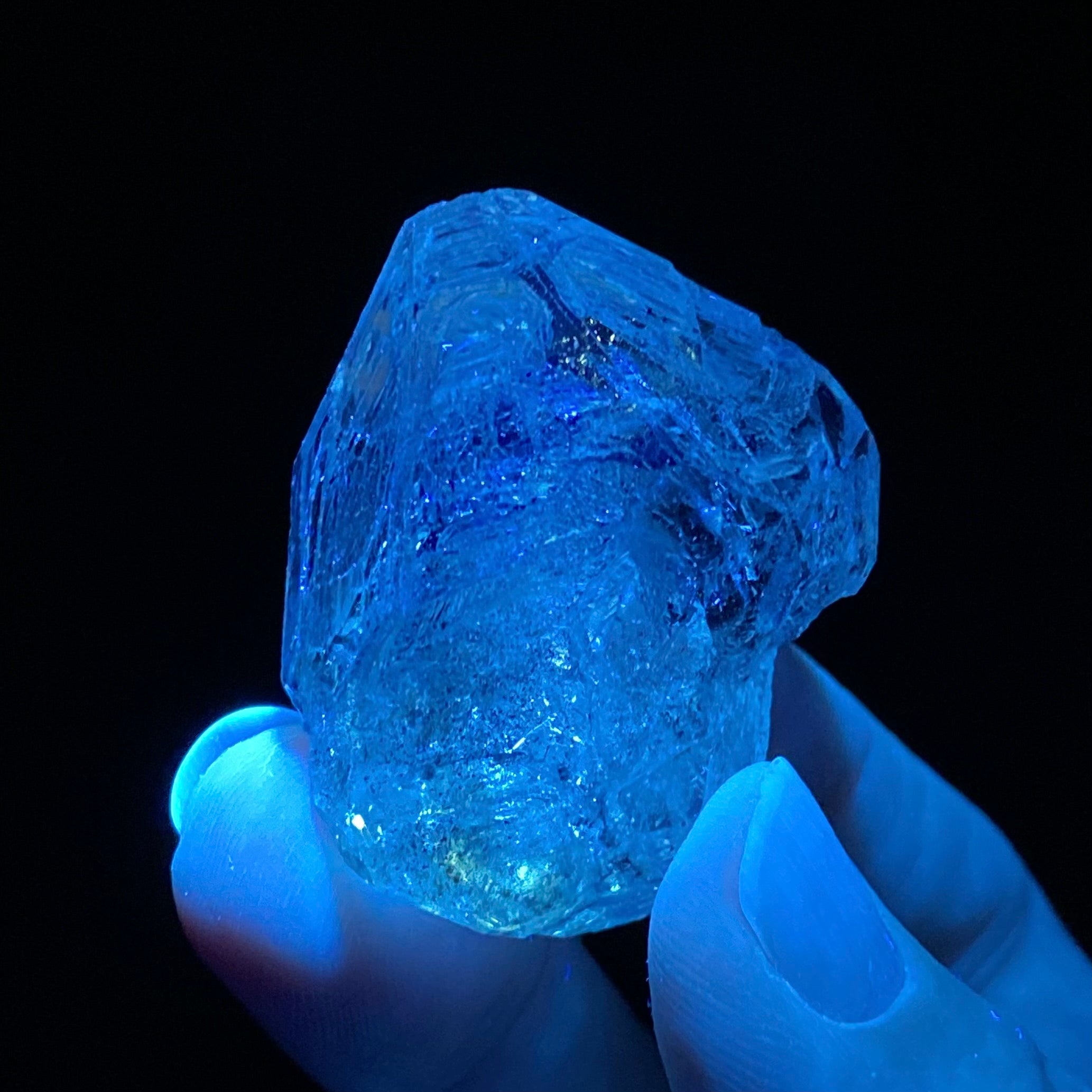 Clear Fenster Quartz Crystal with Fluorescent Inclusions