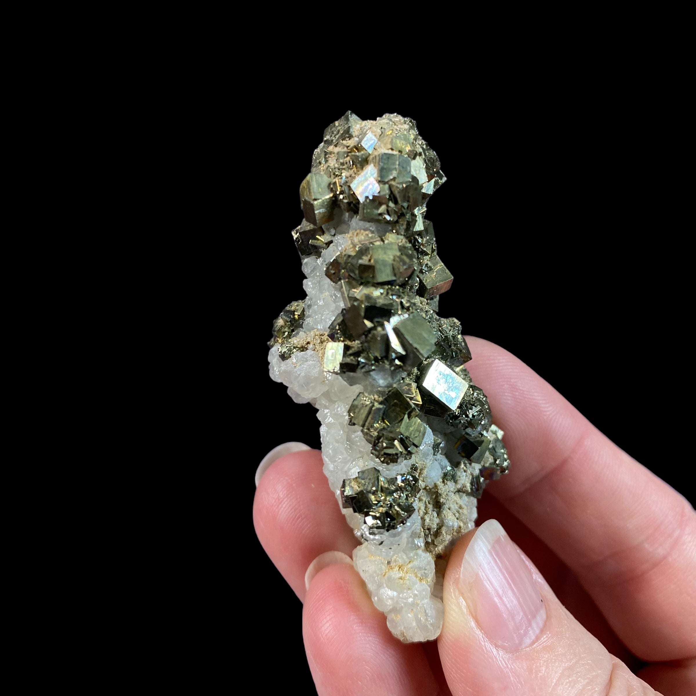 Pyrite & Fluorescent Calcite Cluster from Trepça Mines, Kosovo