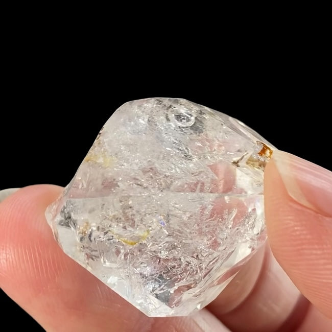 Double Terminated Quartz Crystal with 2 Moving Enhydro, Two Phase Inclusions