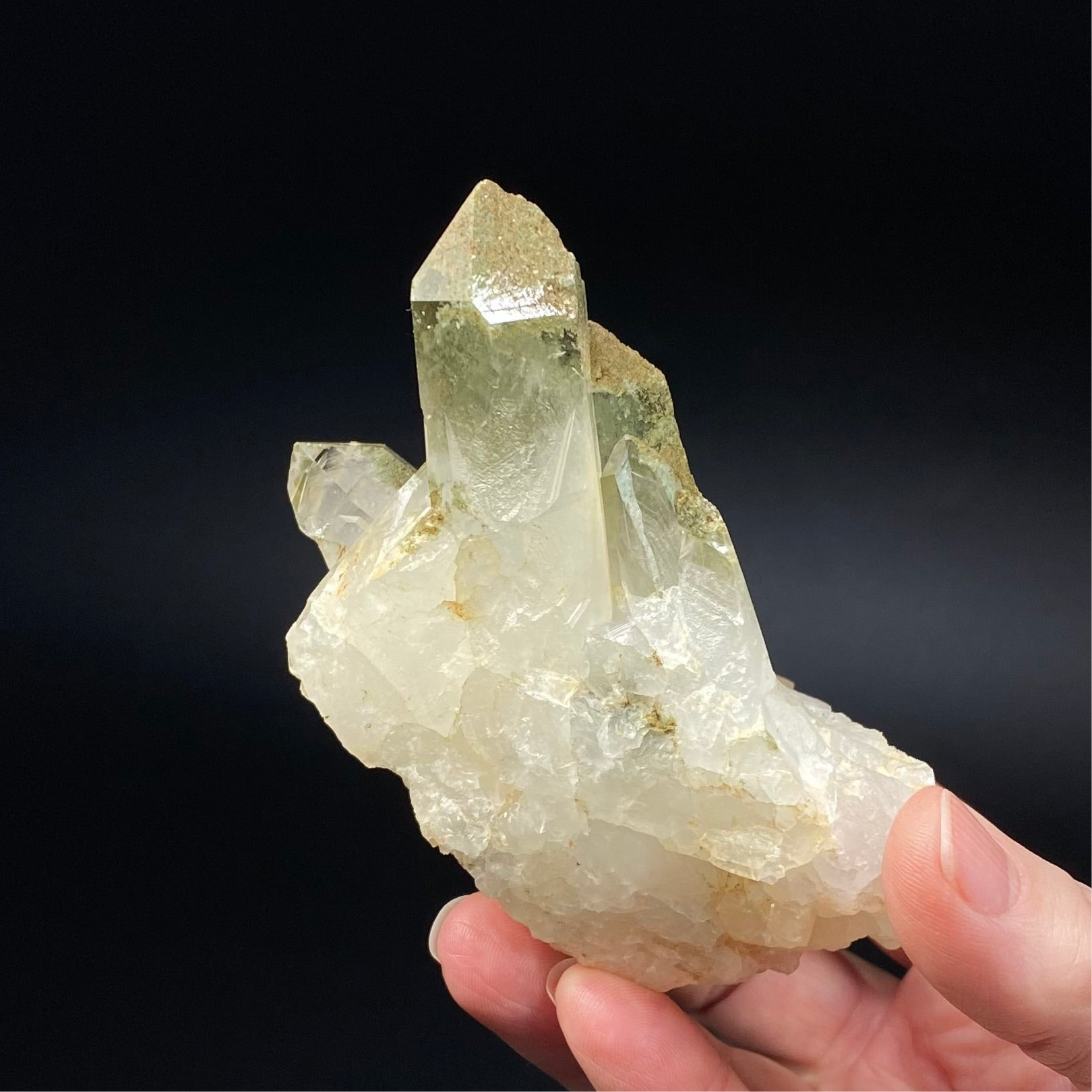 Chlorite Included Quartz Cluster - Garden Quartz