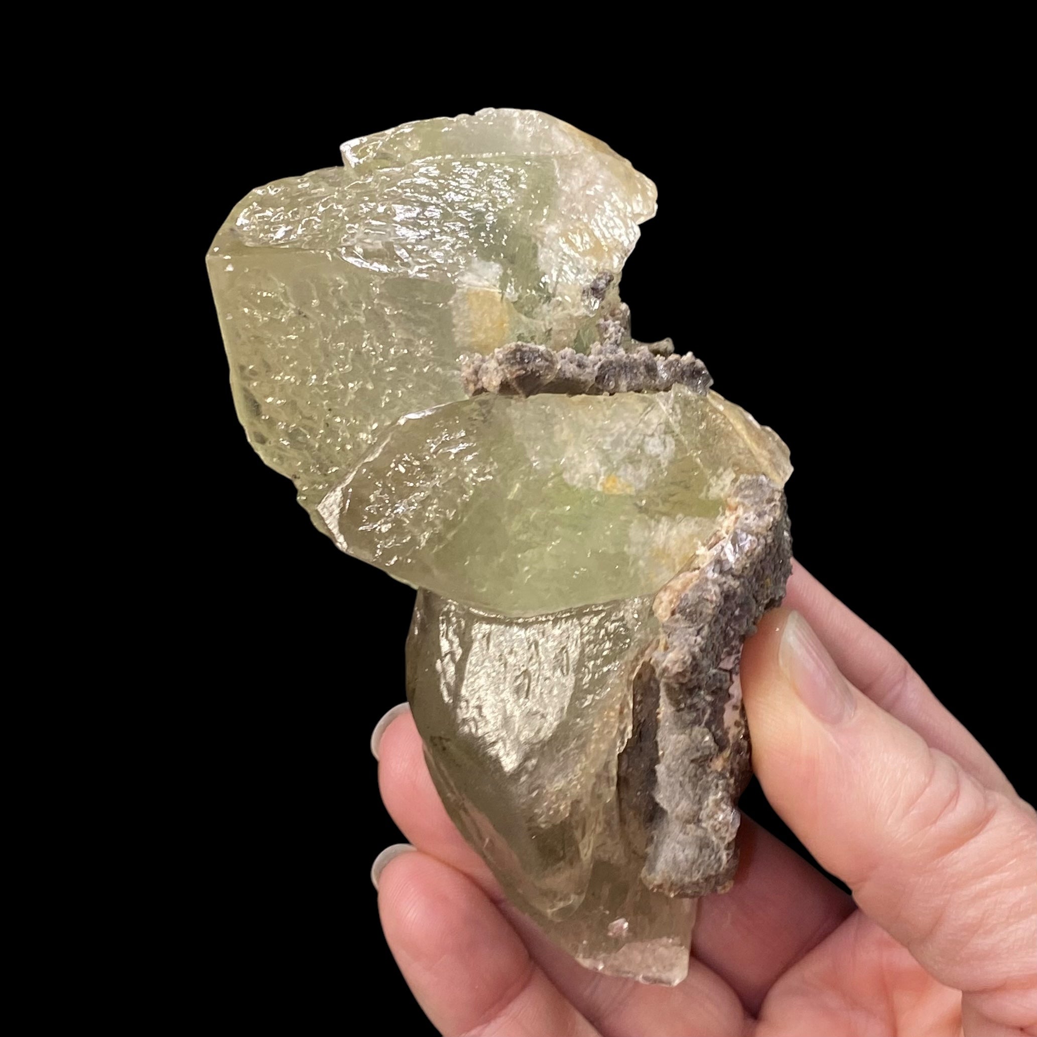 Etched Yellow Calcite Specimen with Gray Fluorite, Balochistan, Pakistan