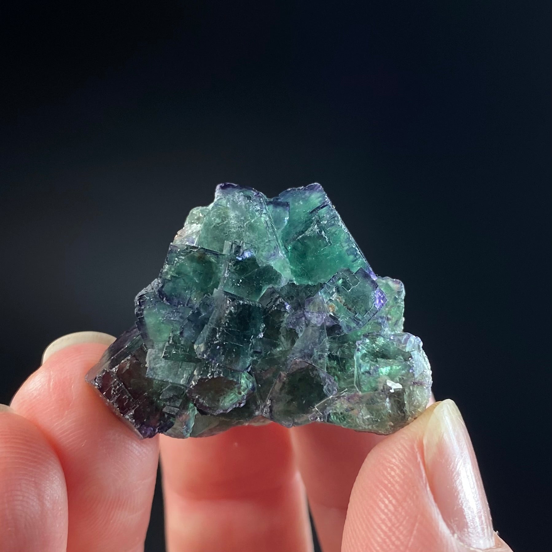 Green and Purple Cubic Fluorite Specimen, Okorusu Mine, Namibia