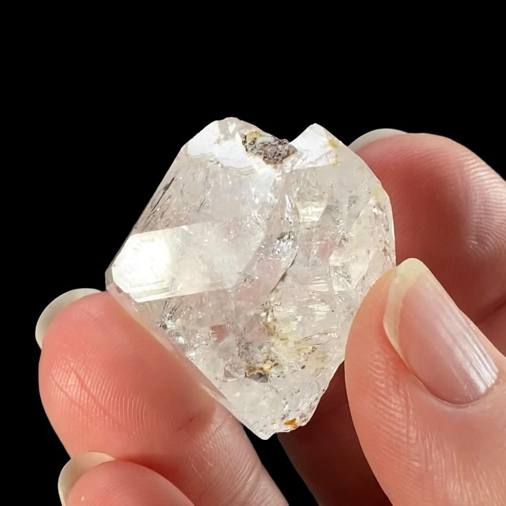 Double Terminated Quartz Crystal with 2 Moving Enhydro, Two Phase Inclusions