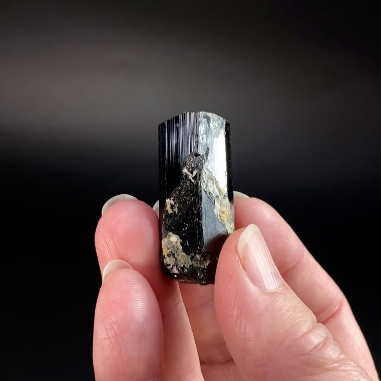 High Grade Black Tourmaline Schorl Crystal with Termination