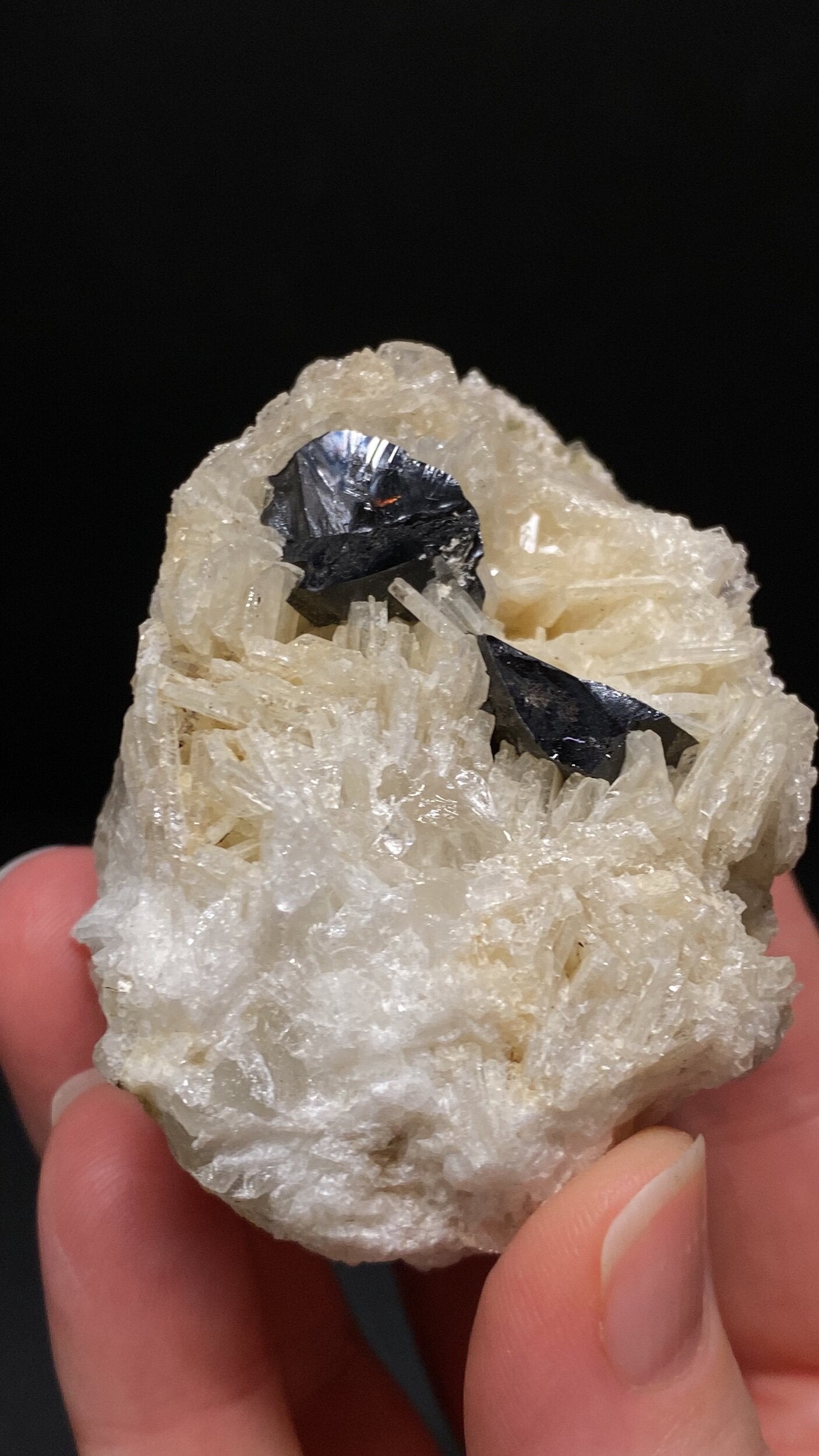 Cassiterite Crystals on Cleavelandite / Albite