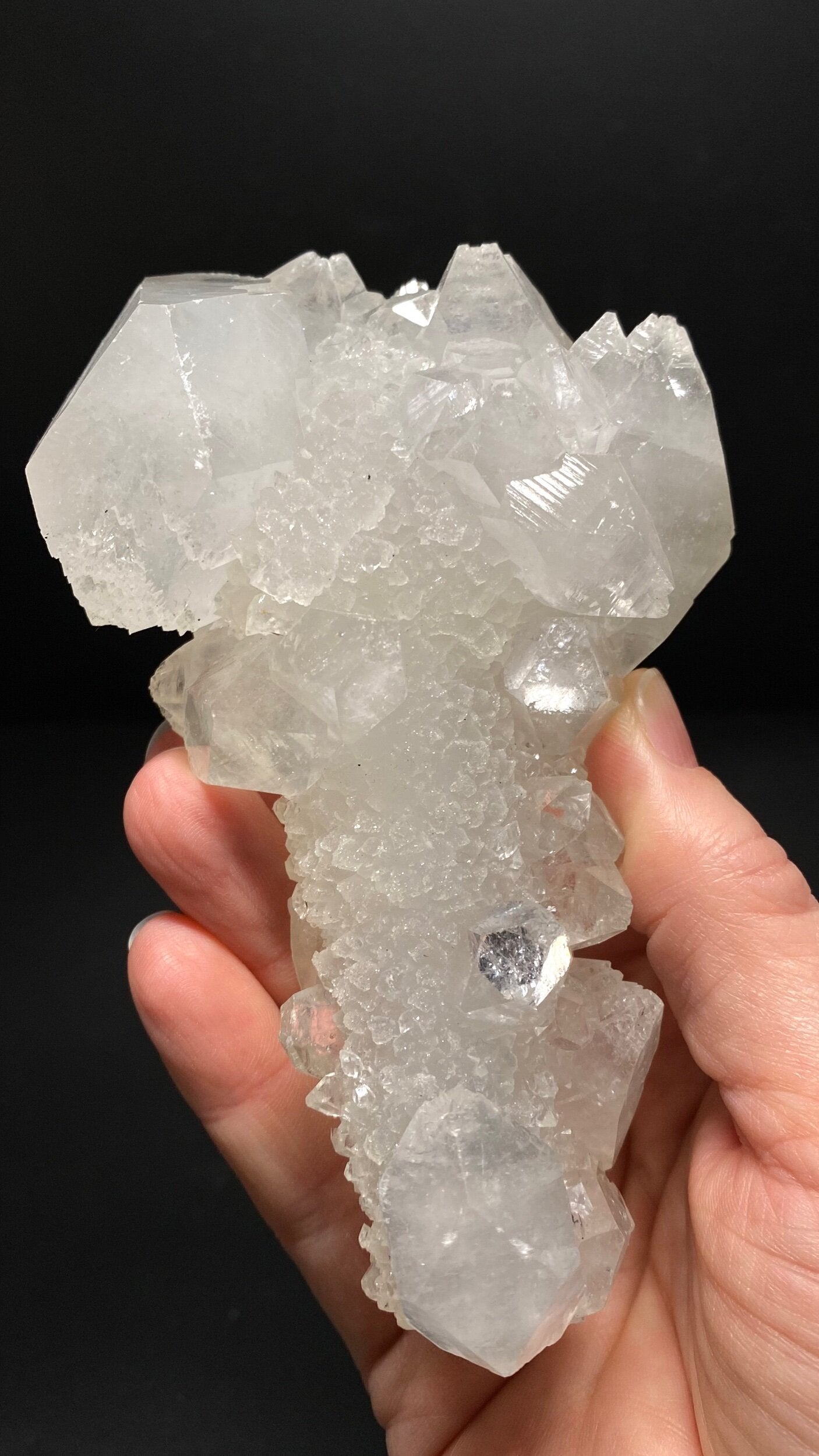 Clear Apophyllite Stalactite Formation Cluster