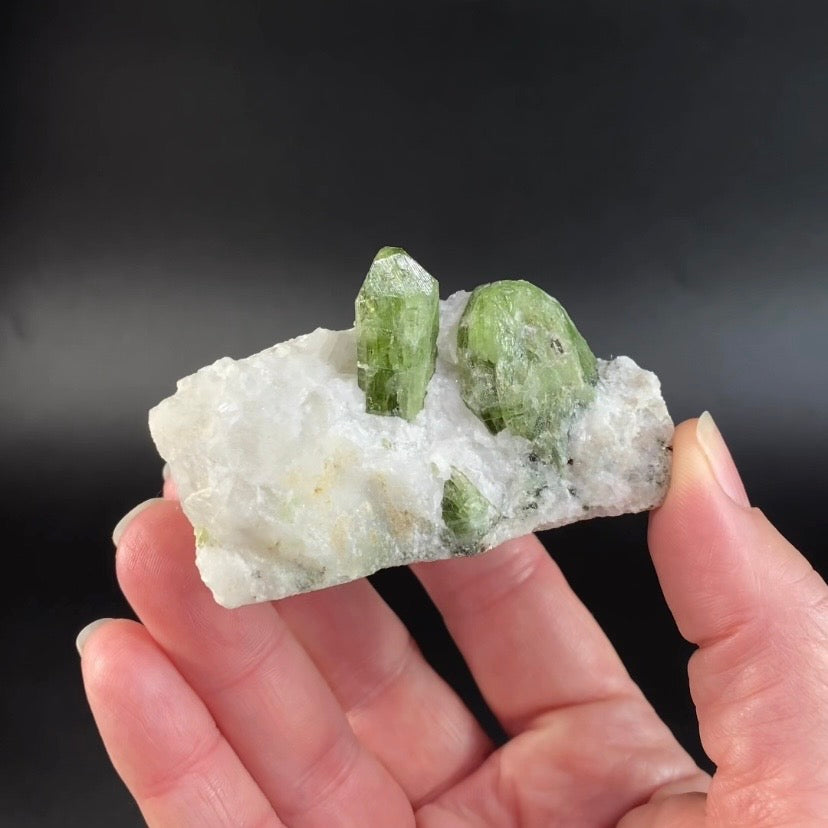 Diopside Crystals on Marble Matrix, Badakhshan, Afghanistan