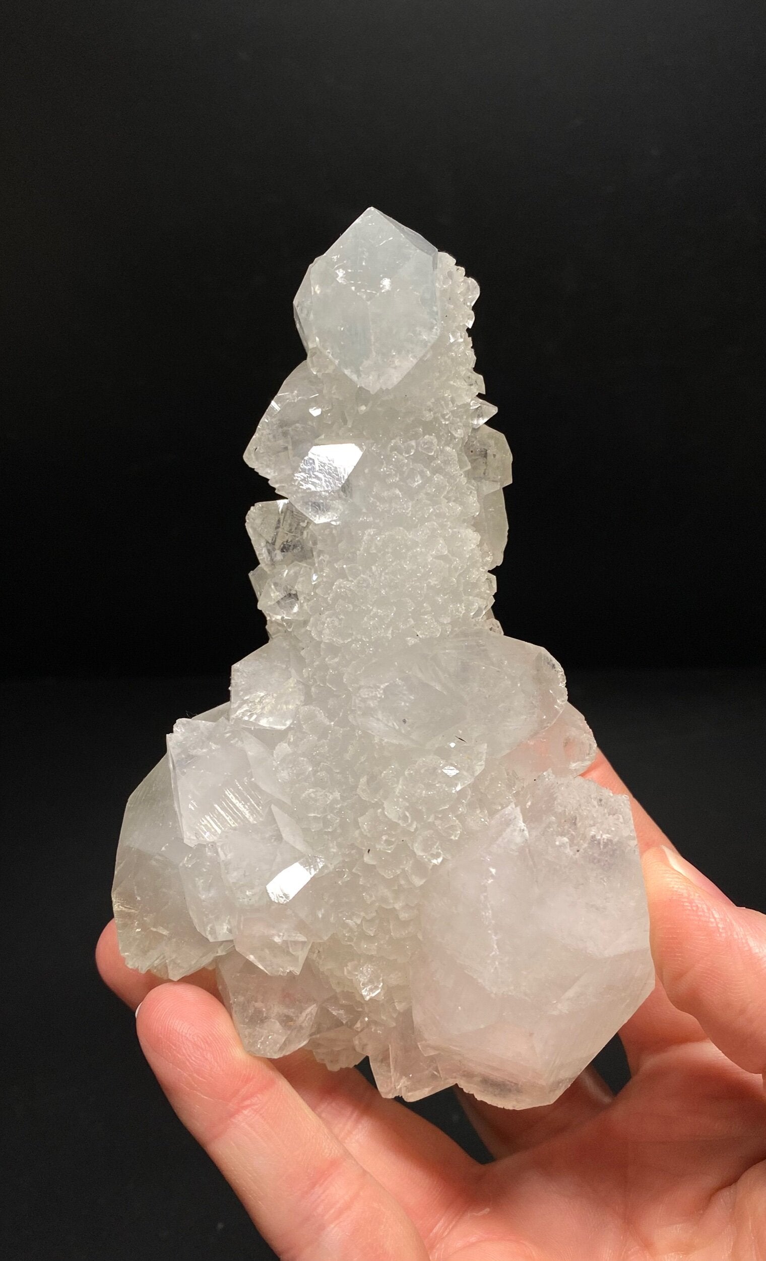 Clear Apophyllite Stalactite Formation Cluster