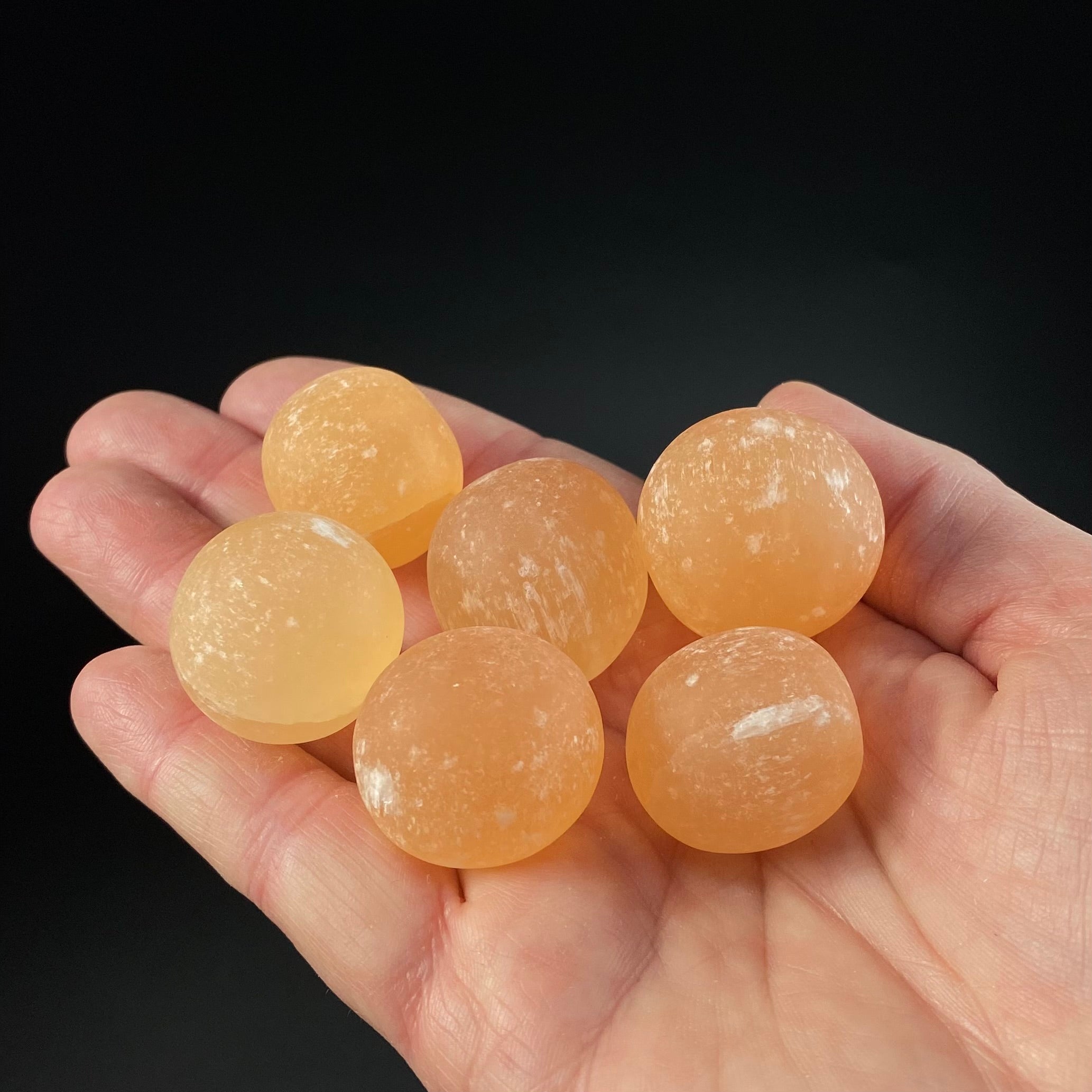 Orange Selenite Polished Sphere Uplifting & Cleansing Energy