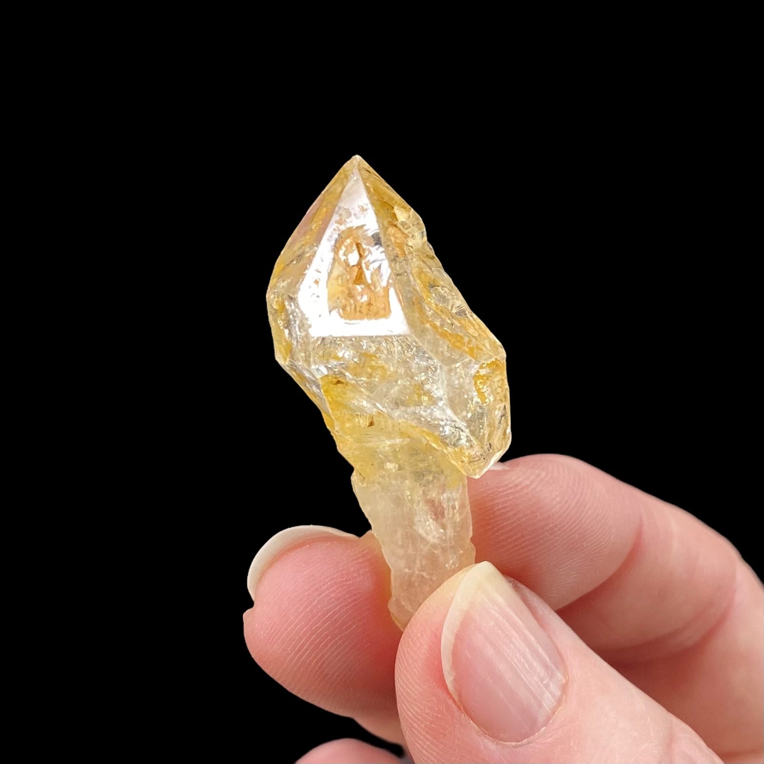 Golden Fenster Scepter Quartz Crystal with Double Terminations