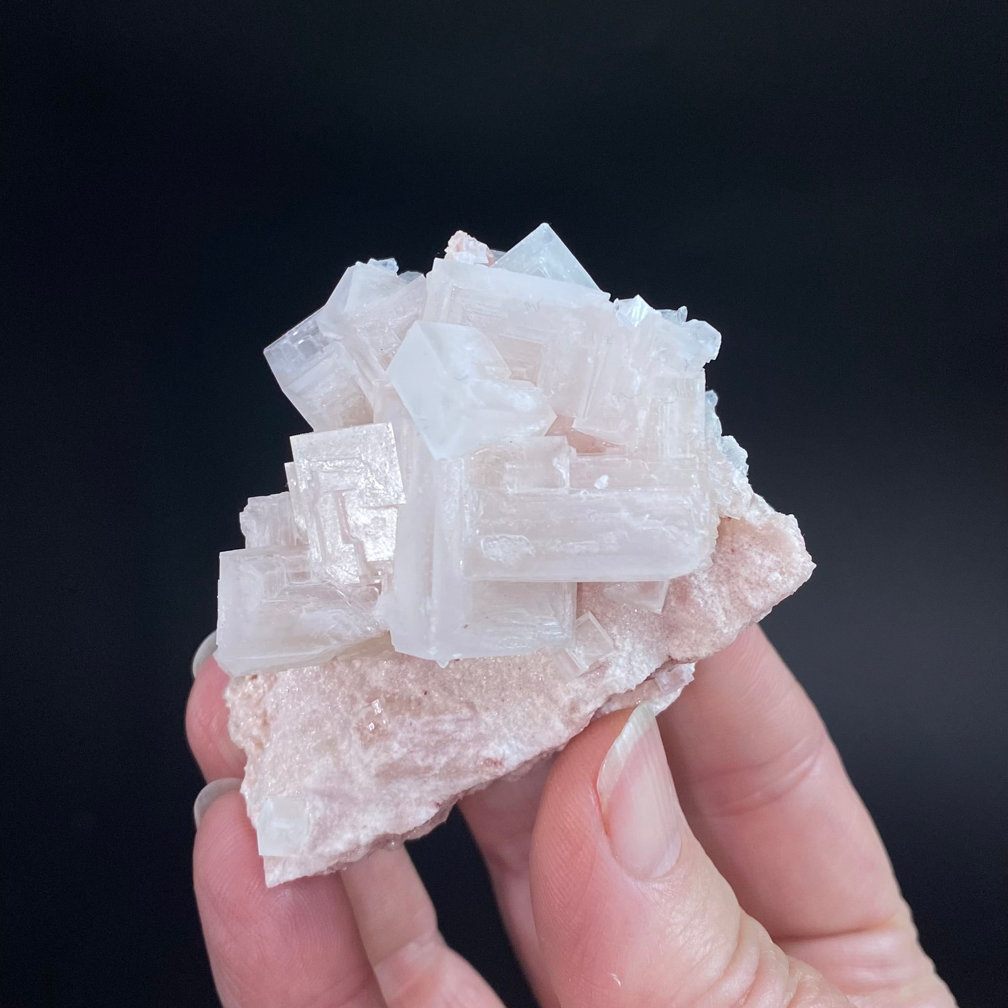Light Pink Halite Crystal Specimen