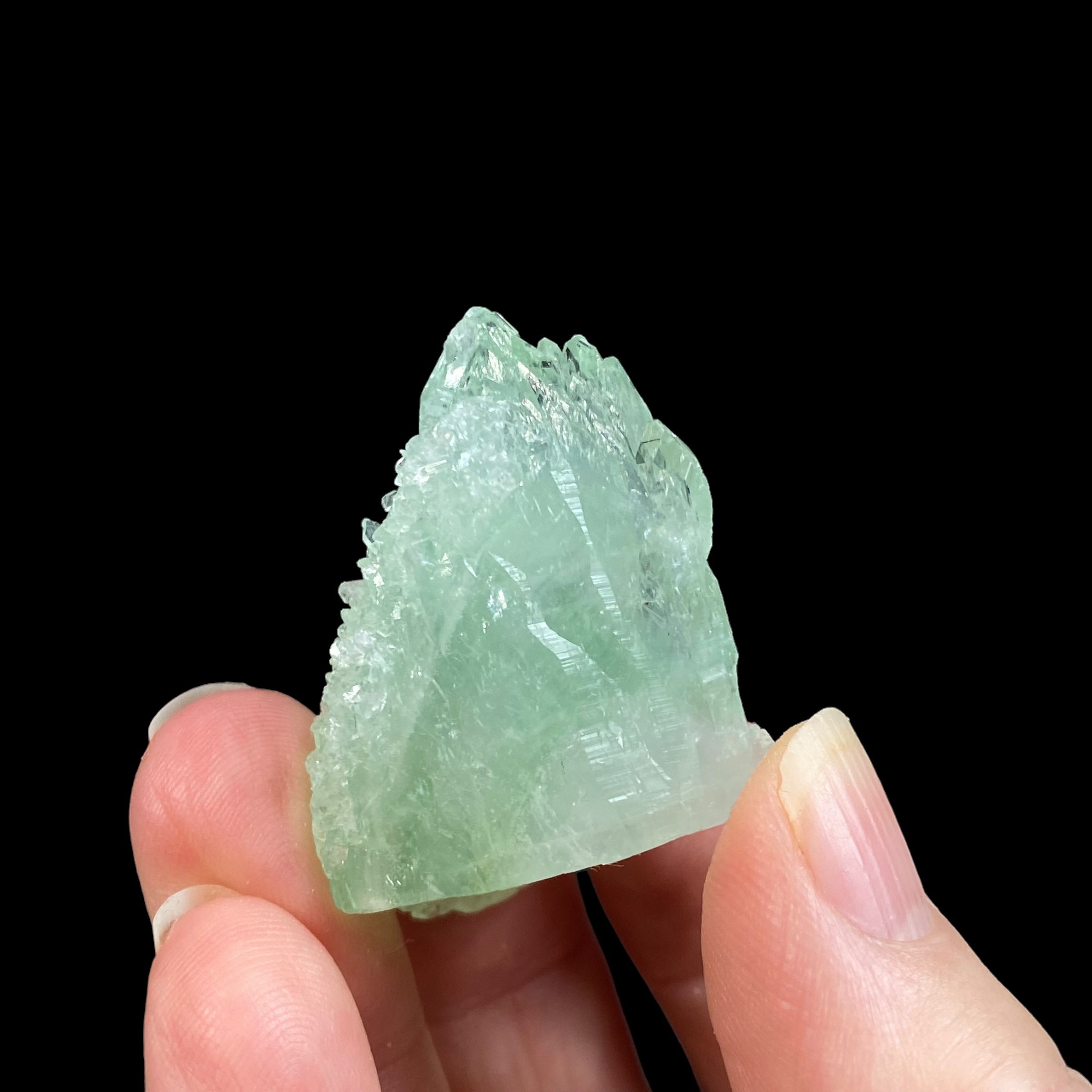 Green Apophyllite Crystal Cluster from Maharashtra, India