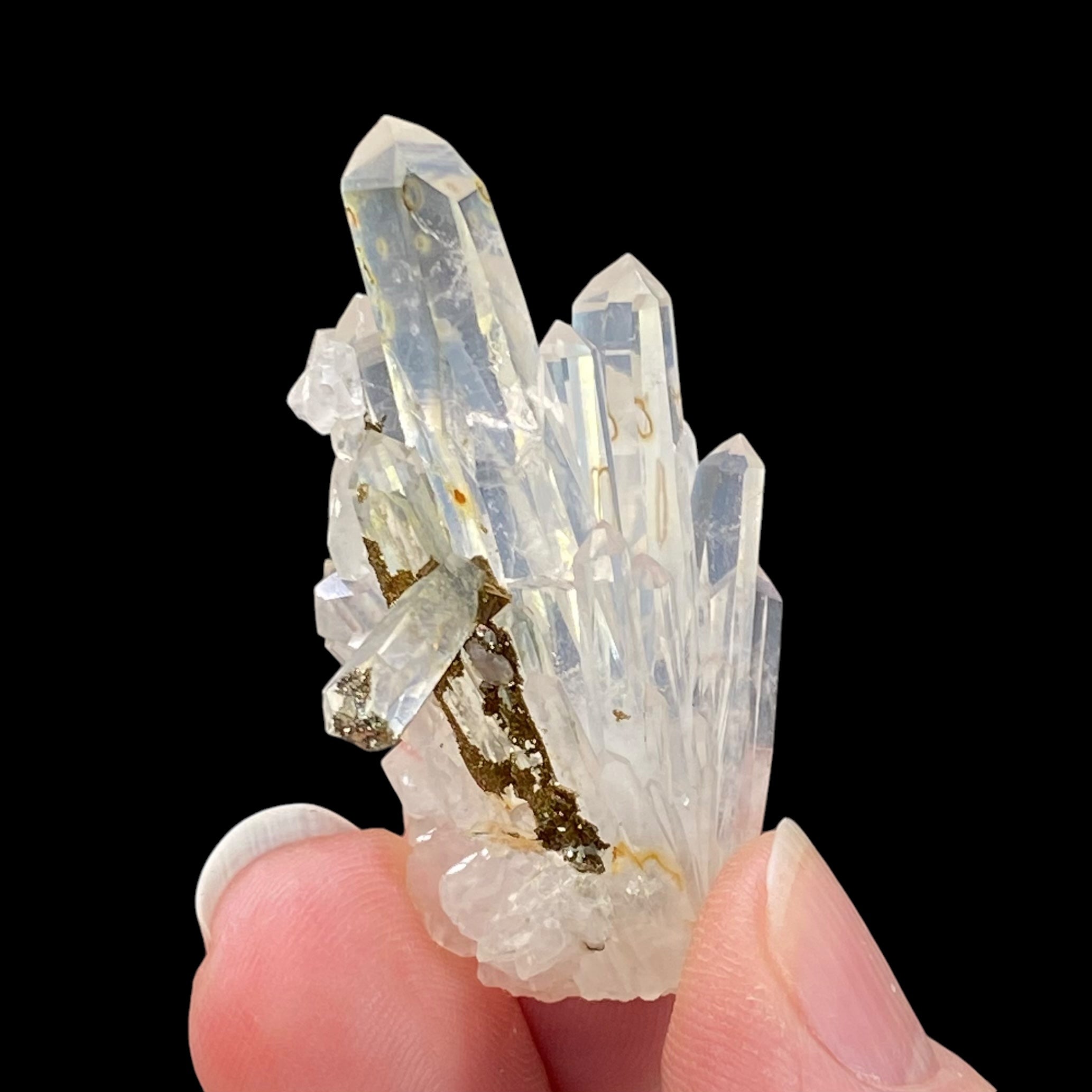 Quartz Cluster with Iridescent Pyrite & Calcite, Trepca Mines, Kosovo