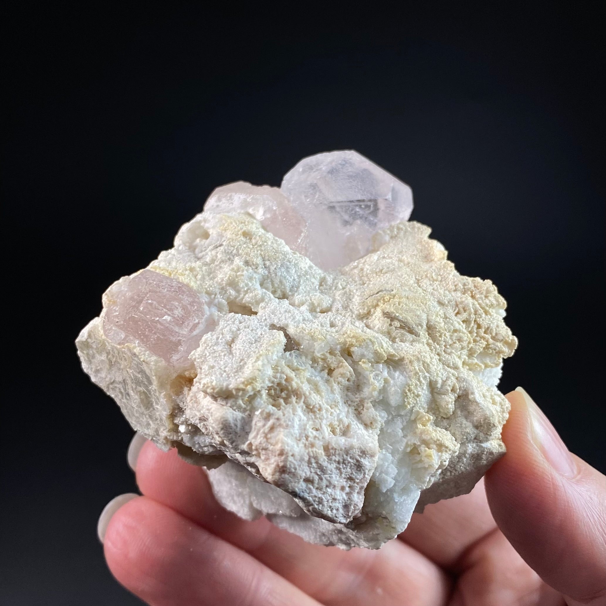 Beryl var. Morganite Crystals with Quartz, Feldspar & Mica