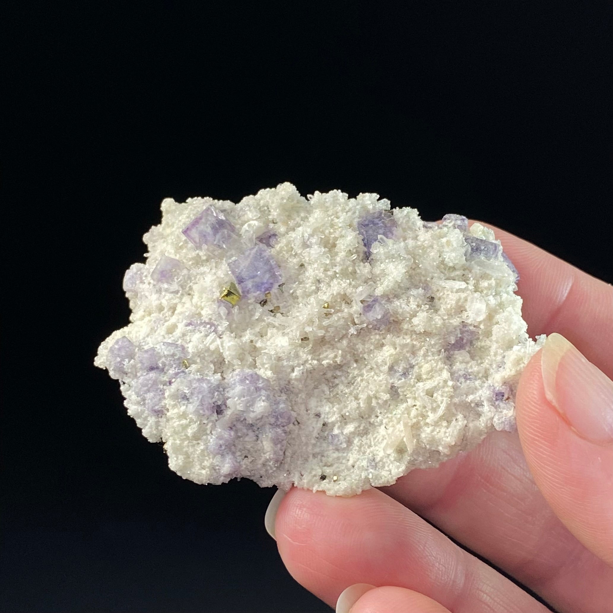 Cubic Purple Fluorite, Pyrite and Quartz Specimen, Shangbao Mine