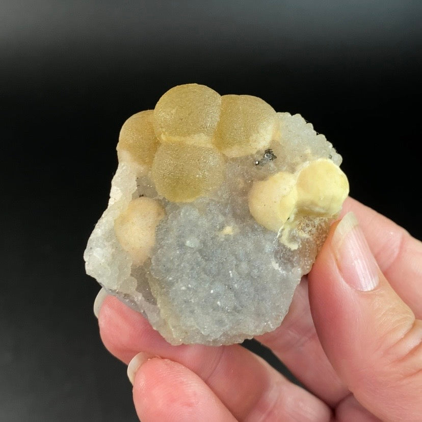 Botryoidal Fluorite on Quartz, Mahodari, Nashik District, Maharashtra, India