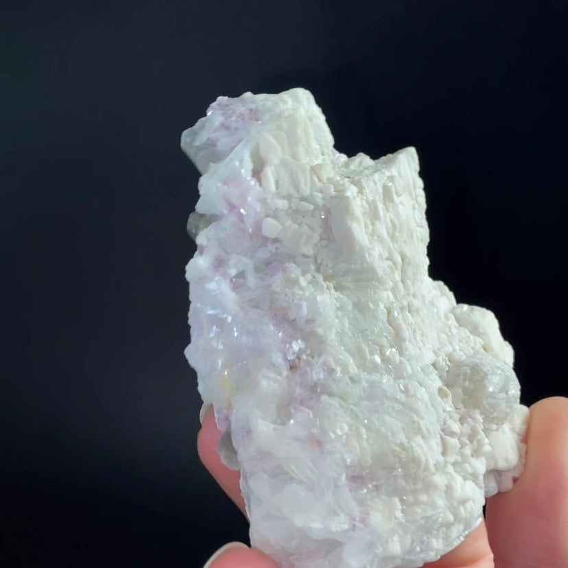 Pale Green & Pink Watermelon Tourmaline Crystals with Lepidolite & Feldspar