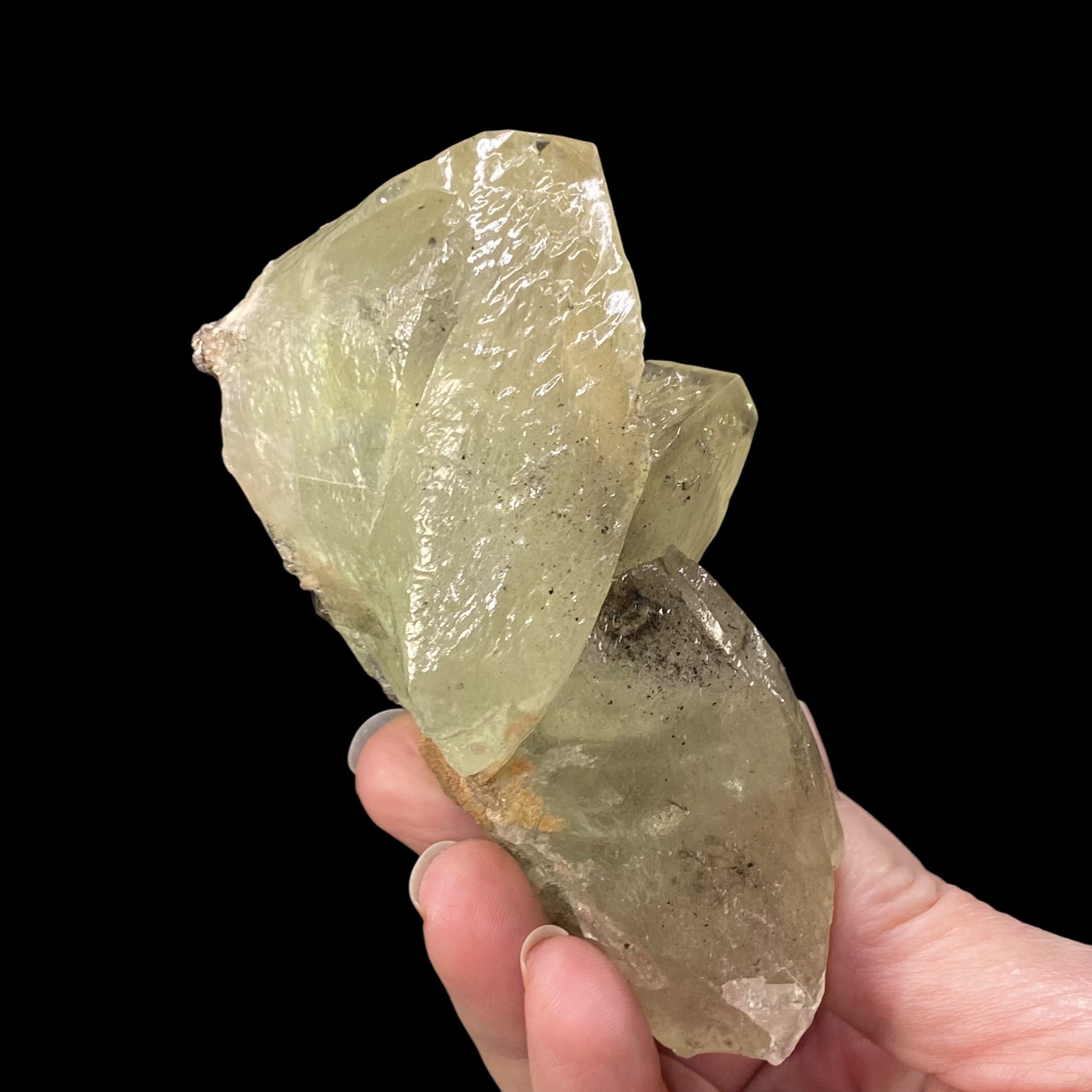 Etched Yellow Calcite Specimen with Gray Fluorite, Balochistan, Pakistan