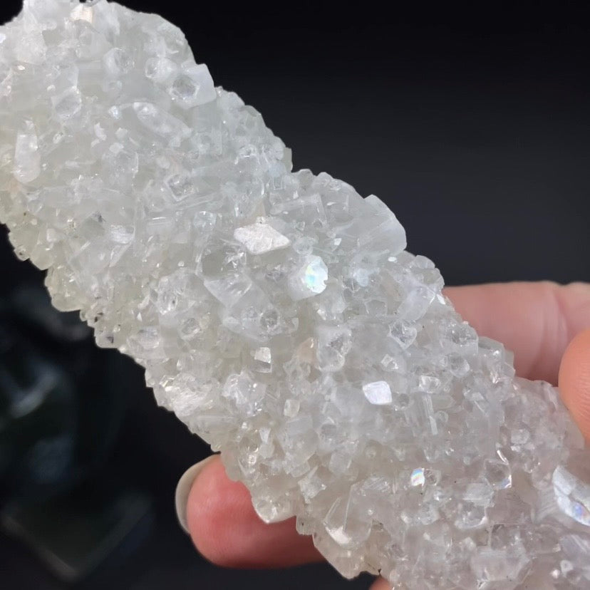 Natural Clear Druzy Apophyllite Stalactite | High Vibration Crystal Specimen