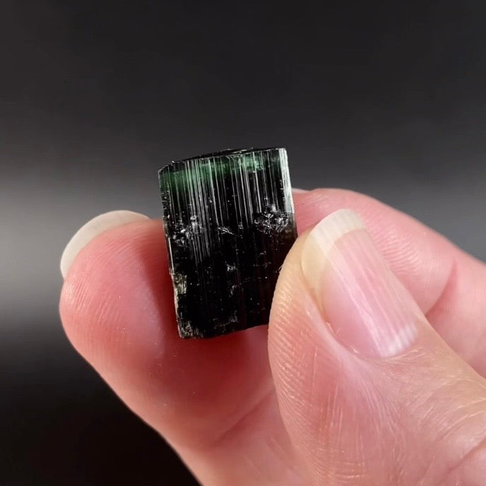 Terminated Bi Color Green Tourmaline Crystal from Shigar Valley, Pakistan