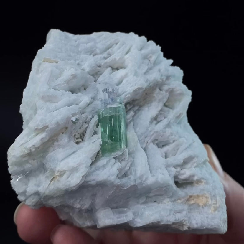Green Tourmaline on Cleavelandite, Afghanistan