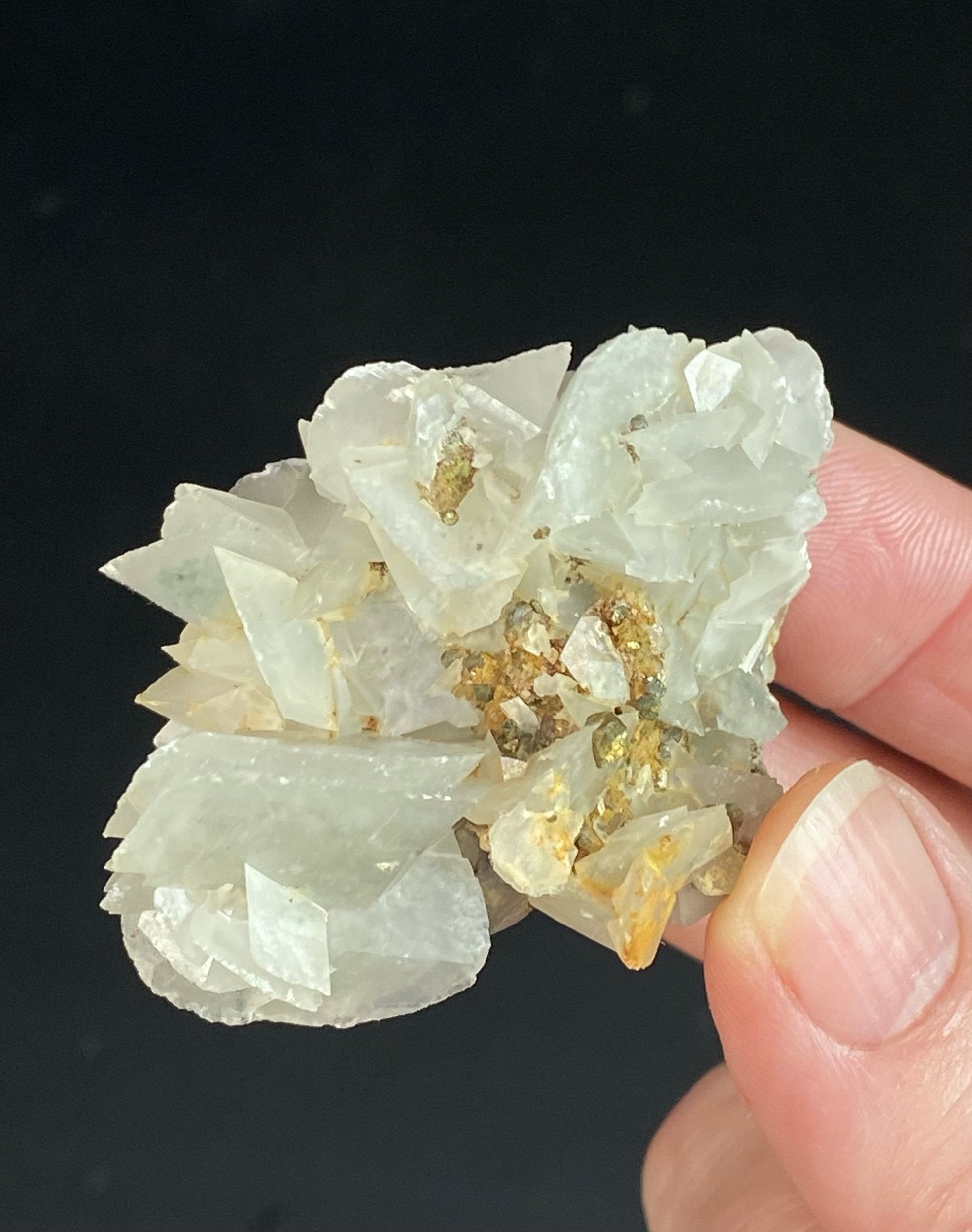 Fluorescent Calcite Specimen with Pyrite from Trepca Mine Complex, Kosovo